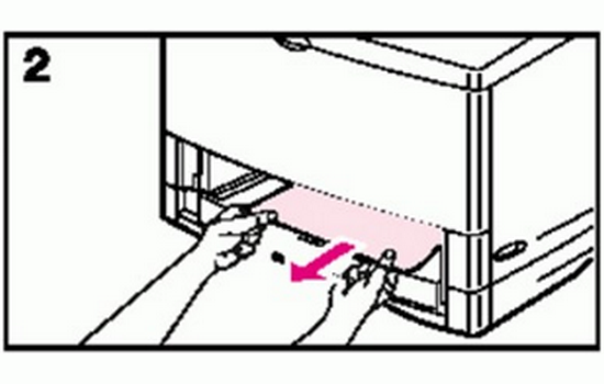 將紙張慢慢地拉出打（dǎ）印機